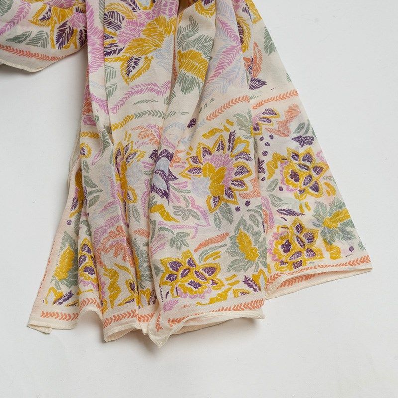 新款大理旅游 优雅气质花朵v印花围巾女春秋 百搭小众棉大尺寸披,服饰配件/皮带/帽子/围巾,围巾/丝巾/披肩,淘宝优惠券,粉丝福利购,淘宝优惠卷