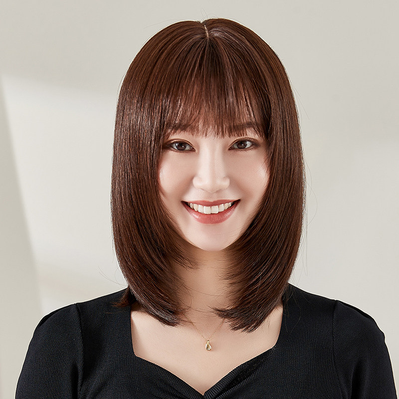 假发女长a发长直发自然全头套逼真时尚中长发全内扣锁骨发假发套