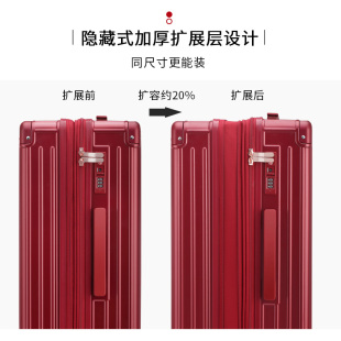 金登仕可擴(kuò)展拉鏈行李箱紅色結(jié)y婚陪嫁箱旅行拉桿箱備婚嫁妝皮箱