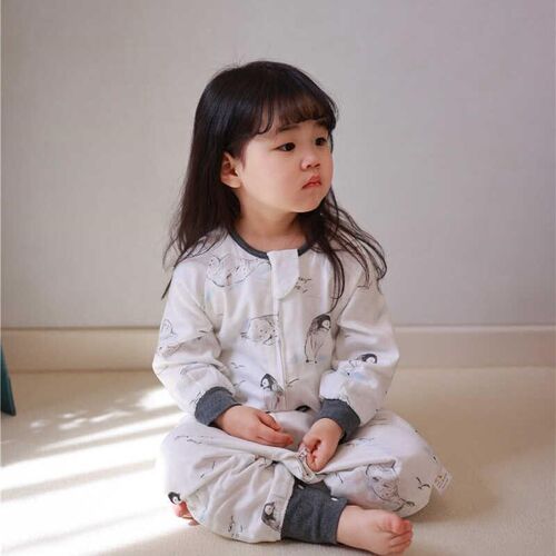 2025四季长袖四层竹棉纱u布分腿睡袋婴幼儿防踢被防惊跳宝宝连体