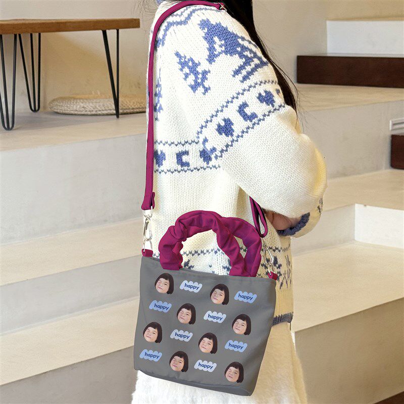 宝宝宠物头像来图定制帆布袋dixy照片印logo斜挎手提女水桶包订制