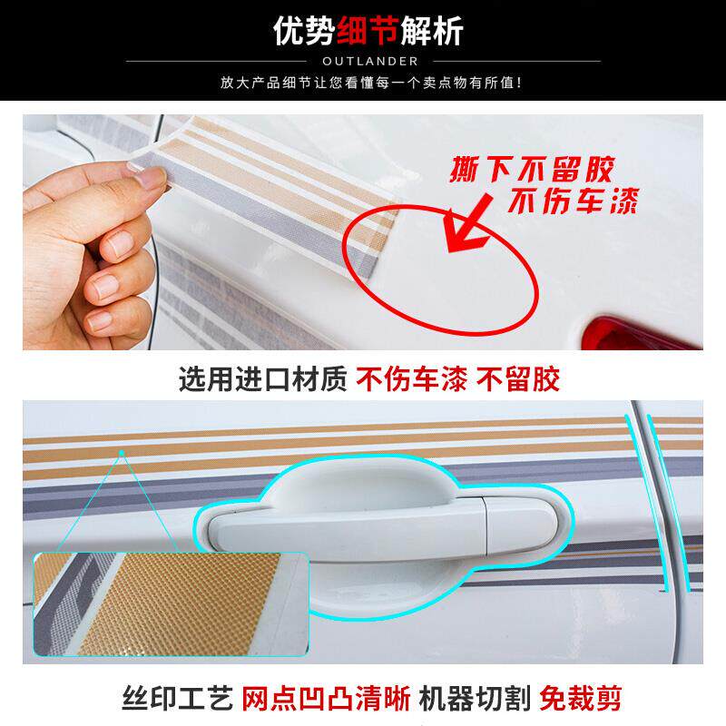 适用18-20款瑞虎8q车身拉花腰线外观装饰彩条瑞虎3车贴纸瑞虎改装