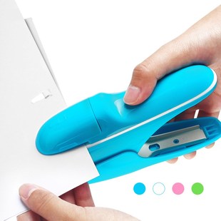 无针订书机压纹无钉订书器学生免钉安全省力型无订便携手握式