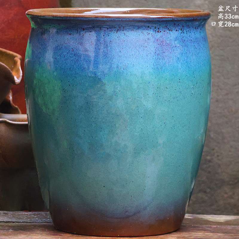 手工粗陶复古大花盆陶罐绿植绣球三角梅盆景大盆透气紫砂老桩雁冰