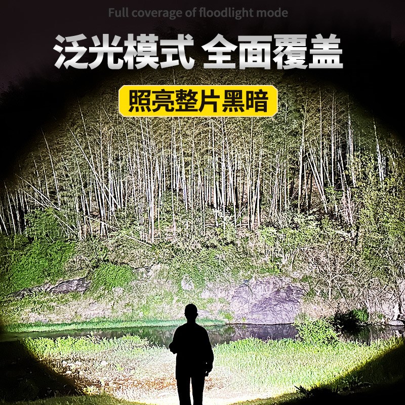2025新款强光手电筒超亮户外远射充电锂电池大容量精工led氙气灯