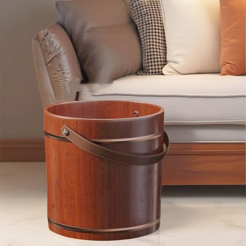 手提泡脚木桶过小腿木质洗脚桶家用按摩足浴桶木质洗脚盆上