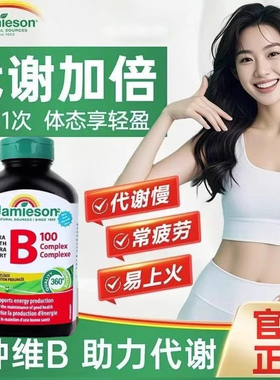 加拿大原装进口维生素B族复合片B100高含量维B缓释片提高活力精力