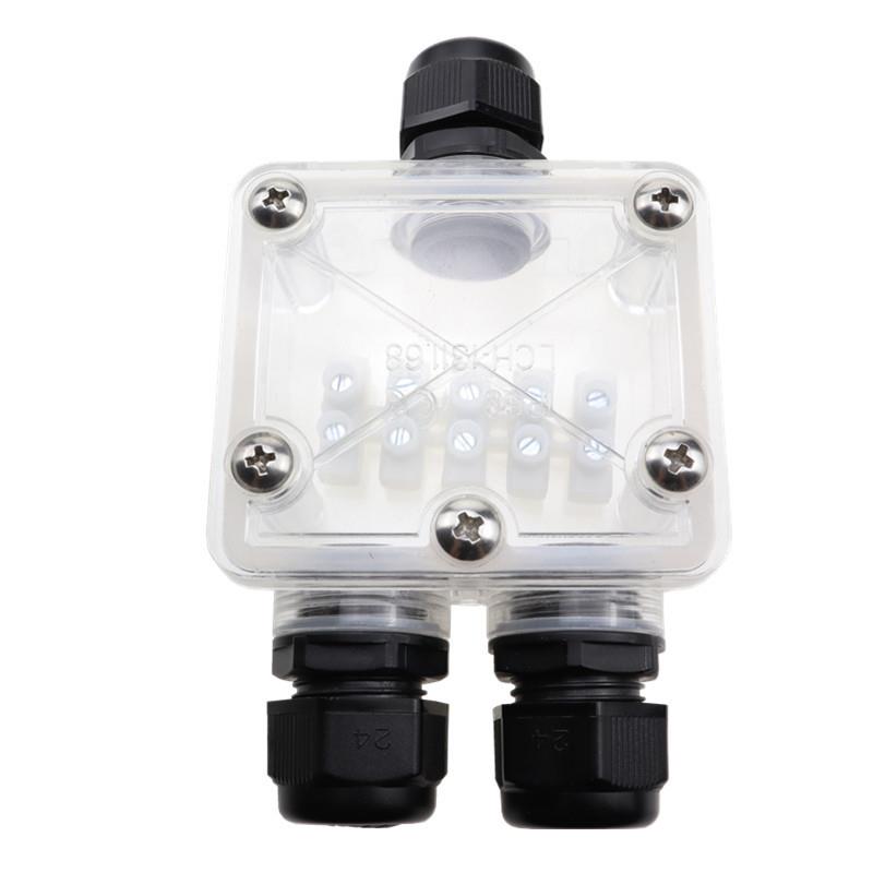 IP68透明三通防水接线盒路灯接线盒塑料Y型防水接线盒电缆防水盒