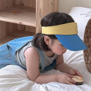 宝宝帽子夏季薄款防晒帽韩版儿童鸭舌帽男童遮阳空顶帽女童太阳帽