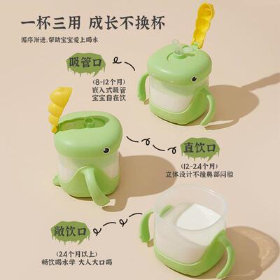 儿童水杯牛奶杯家用防摔吸管水杯婴幼儿宝宝学饮喝水杯子