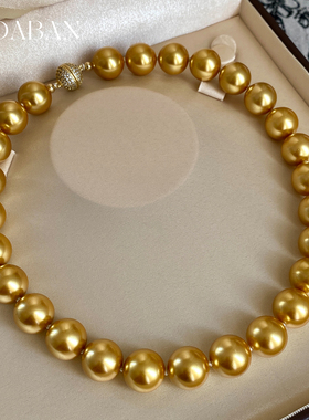 西大班正圆强光南洋金珠项链女