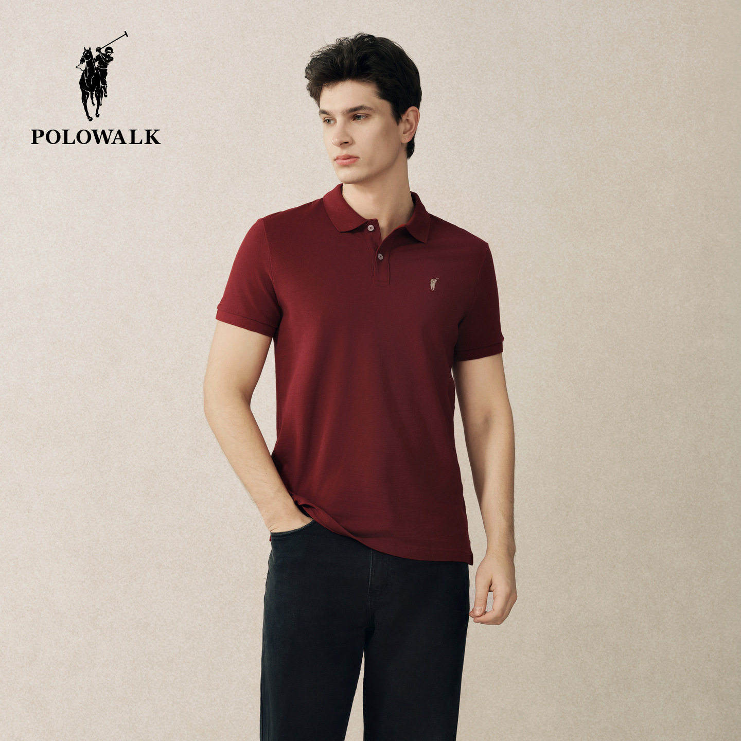 【520礼物】[100%棉]POLOWALK短袖polo衫男式26夏商务百搭T恤