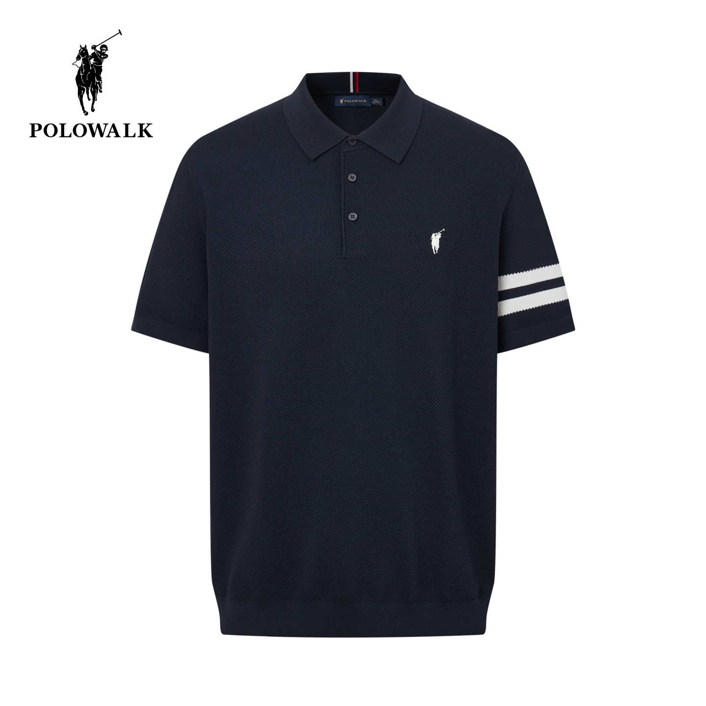 POLOWALK男式短袖针织衫2026春季新品男装翻领商务休闲短袖针织衫