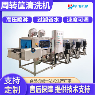 全自动热碱水洗筐机 高压喷淋水果筐清洗设备 塑料托盘去油清洗机