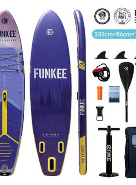 冲浪板成人水上站立式划水桨板可折叠便携充气SUP桨板竞速浆板