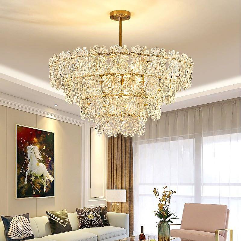 轻奢高档玻璃吊灯法式复古水晶客厅灯餐厅灯后现代创意卧室房间灯