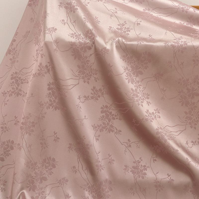 暗纹仿真丝提花面料缎面色丁布汉服礼服衬衫面料桌布装饰布