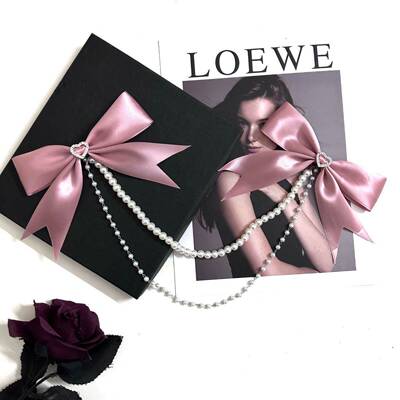 红豆泥痛包原创手作蝴蝶结应援新款DIY挂件配饰成品biy珍珠胸针链