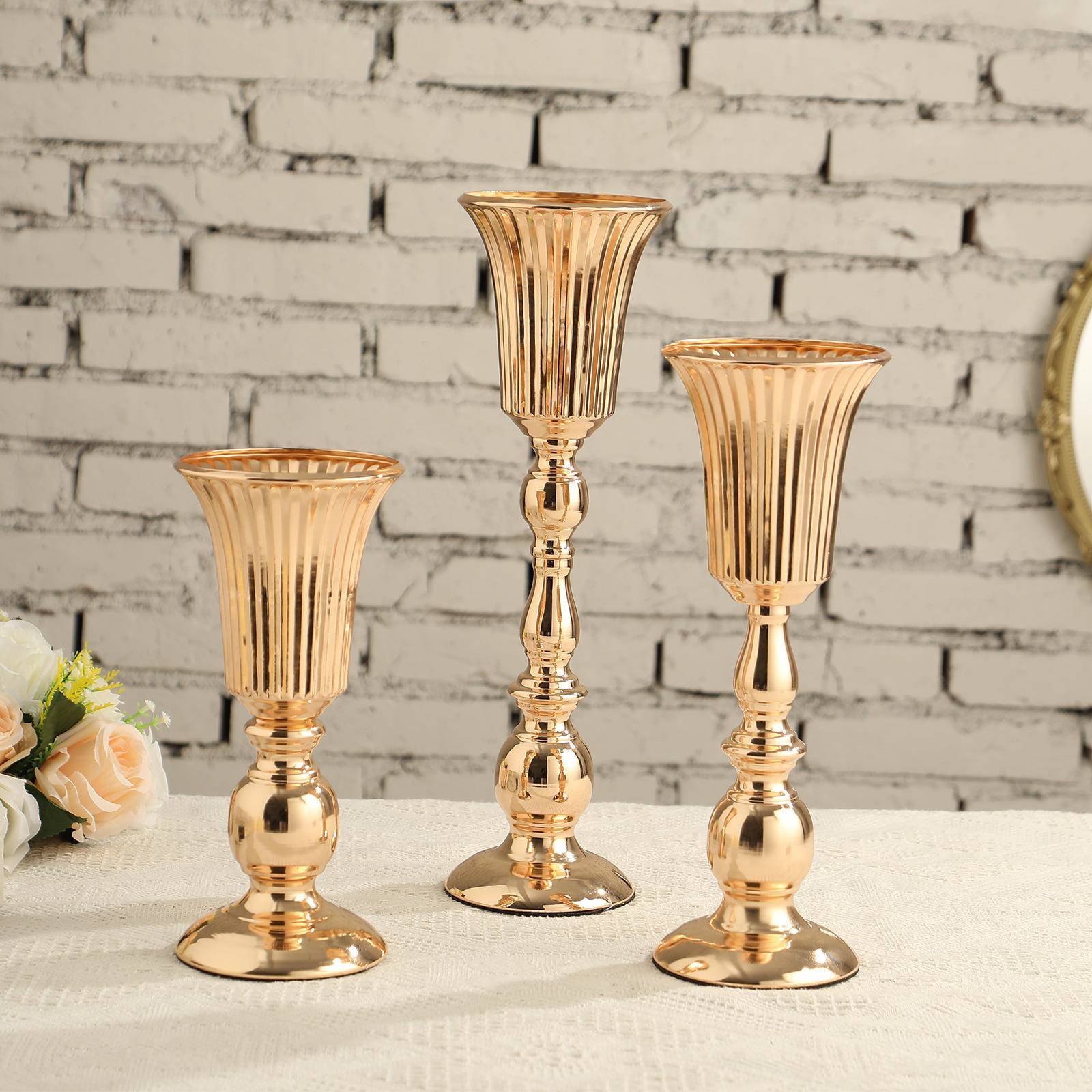 铁艺婚庆道具装饰摆件酒店花瓶家居金色现场布置金属橱窗花器婚礼