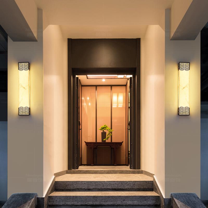 新中式户外防水壁灯别墅露台花园灯茶楼民宿室外壁灯外墙柱子壁灯