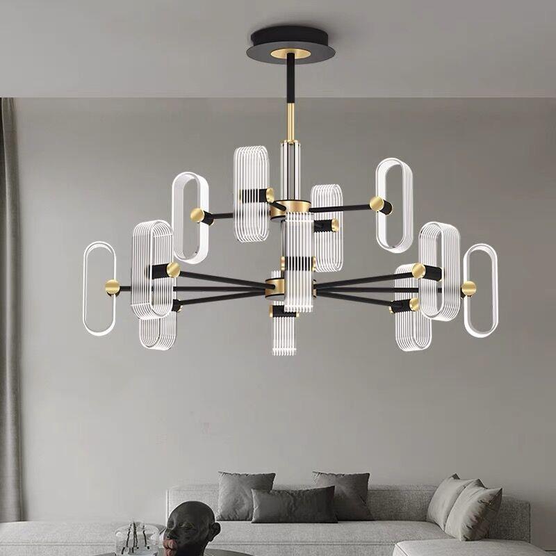 现代轻奢客厅卧室吊灯设计师款别墅样板房个性艺术亚克力餐厅吊灯