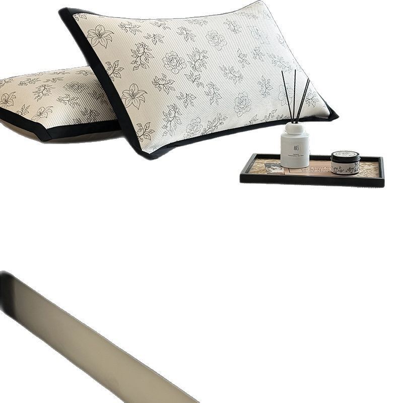 夏季艾草冰藤席冰丝凉席三件套家用空调席冰丝床单垫可机洗软席子