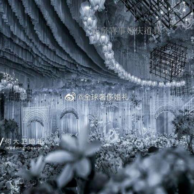 新款铃兰花路引10头花蕾吊灯婚礼布置挂件舞台装饰婚庆空中吊顶灯