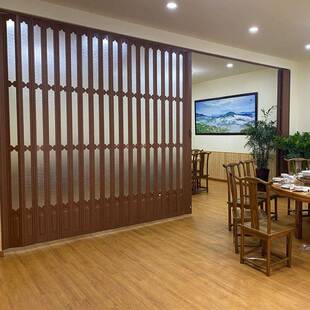 pvc摺叠门定制拉门厨房客厅酒店隐形简易楼梯卧室安装中式隔断