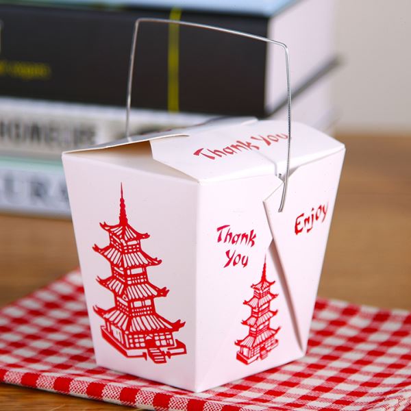 优质手提打包盒炸鸡意面餐盒炒饭外卖寿司沙拉快餐红色中国风现货