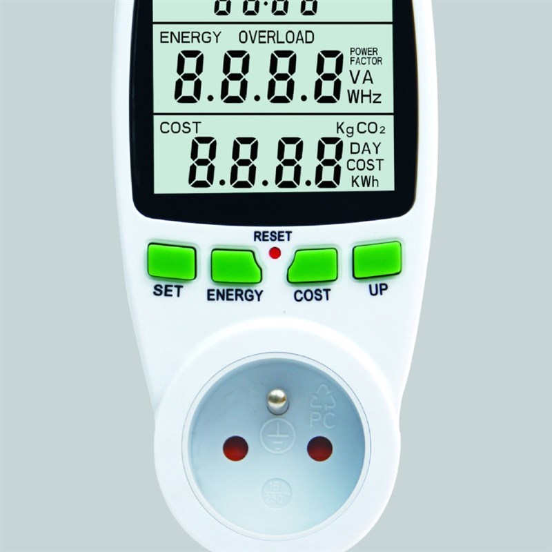 跨境现货电能表计费插座欧规功率计量插座测电压电流能耗智能插座