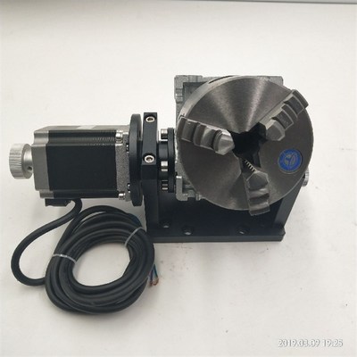 激光打标焊接机切割电动旋转夹具工作台D125D160卡盘氩弧焊机治具