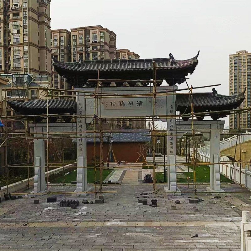 大型古建戏台户外防腐木水榭实木亭子仿古长廊景区门楼庭院凉亭