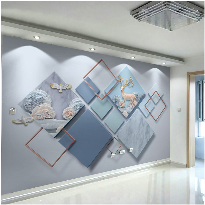 电视背景墙5D立体壁纸客厅沙发壁纸壁画简约现代U影视背景墙壁布