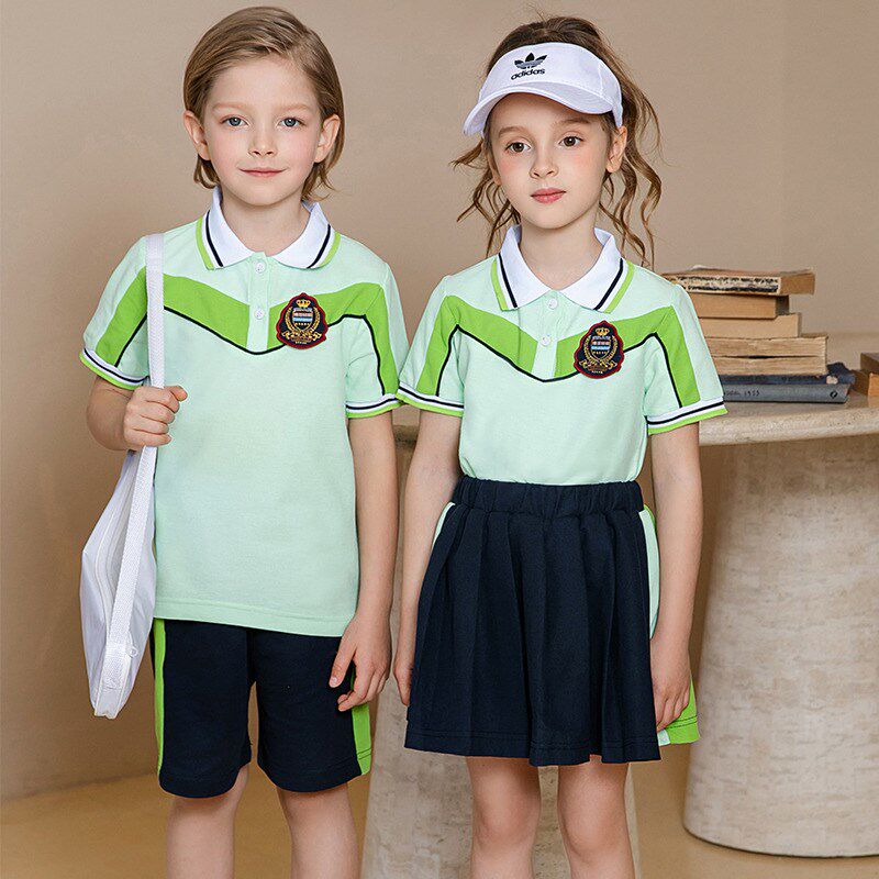 幼儿园园服2024夏季英伦学x院风小学生校服开幕式服装班服啦啦队