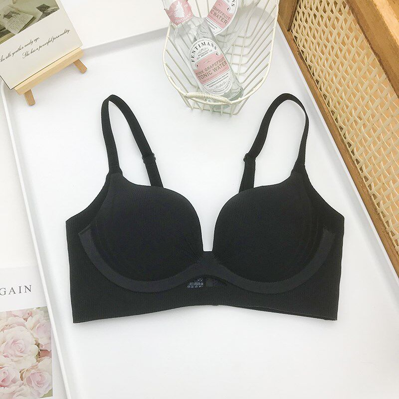 无痕小胸b聚拢显大文胸收副乳上托防下垂胸衣无钢圈褶皱女胸罩内