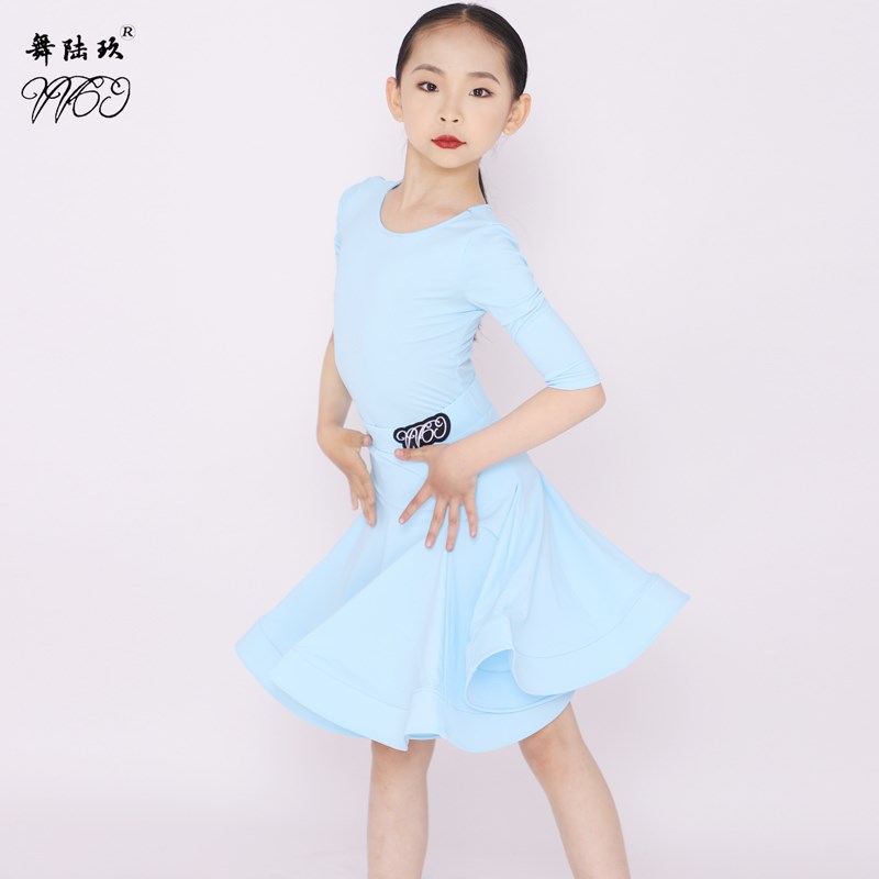 儿童拉丁舞表演服女高端练功服套装专F业幼儿拉丁舞蹈比赛服大裙