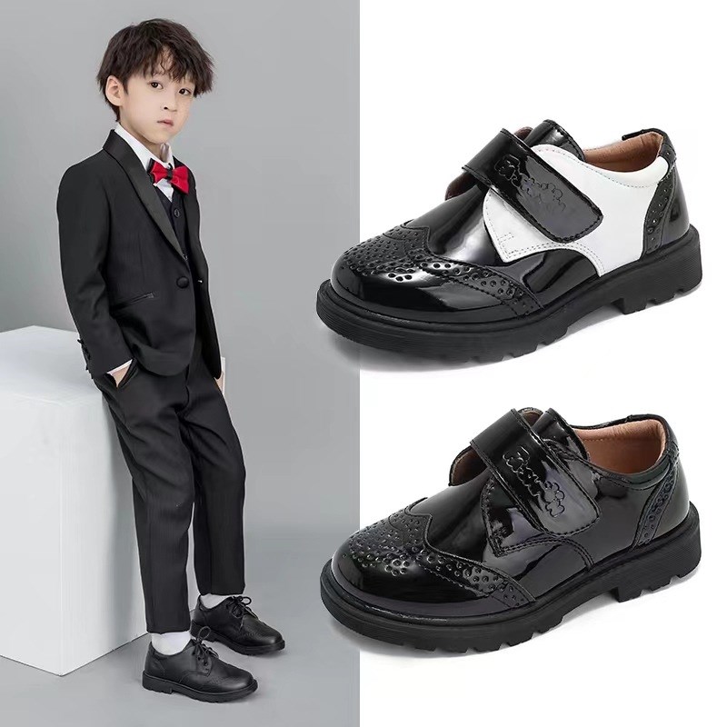 男童皮鞋a黑色儿童校园小皮鞋软底表演新款春秋演出小男孩英伦学