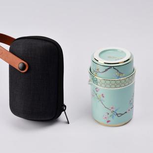 春华尊上瓷5头快客杯便携茶具旅行茶具2人用礼盒装 高淳陶瓷正品