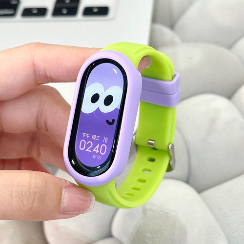 适用小米手环10/9/8表带撞色硅胶