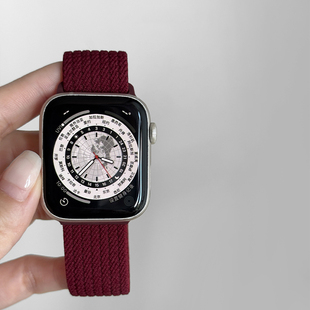 适用苹果applewatch手表带s11尼龙编织回环磁吸iwatch10男女9腕带