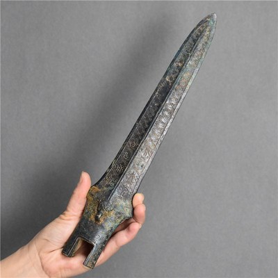 湖北仿古青铜器春秋时期兵器楚国吴王夫差矛兵器博物馆收藏展览品