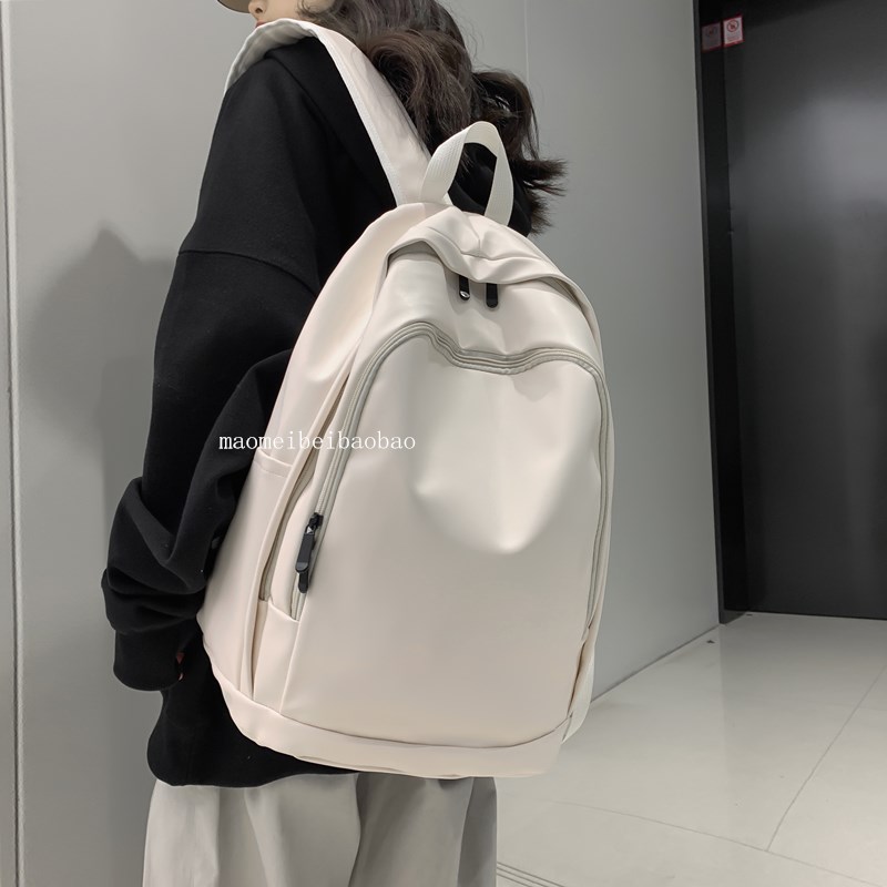 书包女大学生设计感小众百搭PU双肩D包男潮流ins韩版高中旅行背包