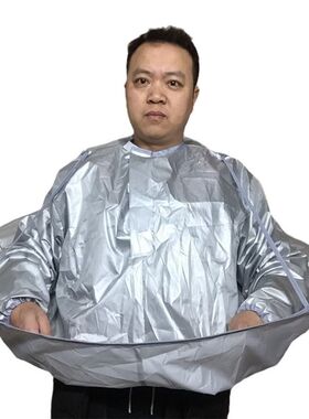 新款带长袖子防静电不沾r发自剪发斗篷理发围布 家用美发剃发围裙