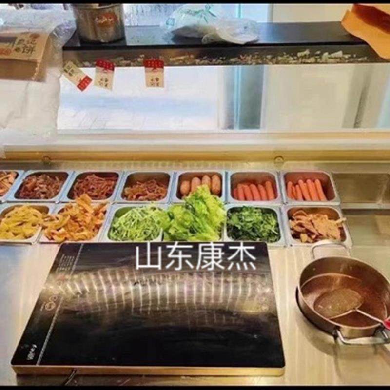 一姐卷饼操作车一碗水煮肉片煎z饼车饭团工作台热卤V台厨房不锈钢