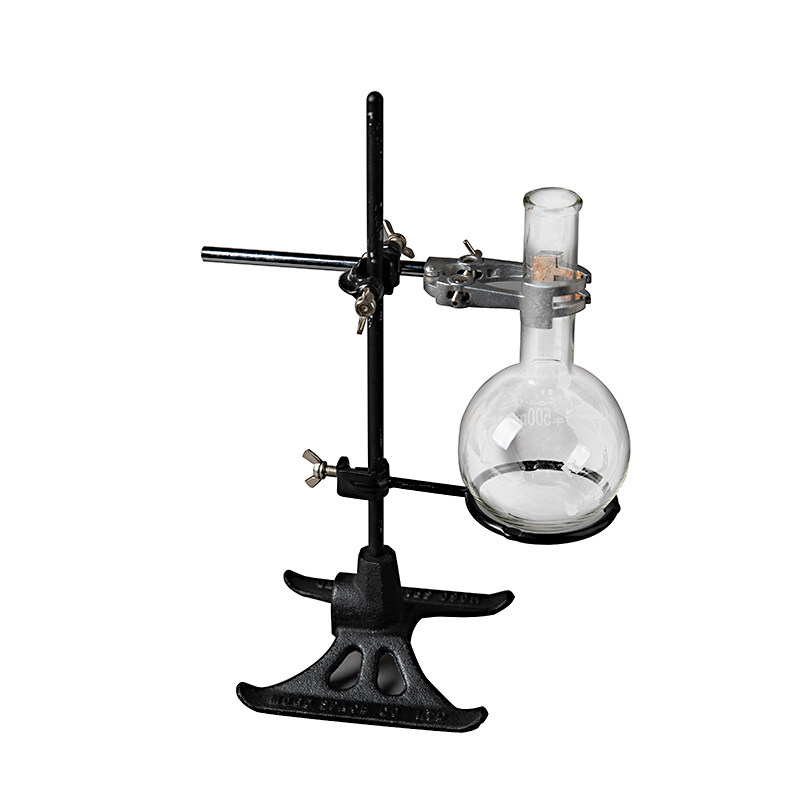 速发工业风铸铁金属实验室v花架烧瓶型花器玻璃花瓶摆.件装饰手冲
