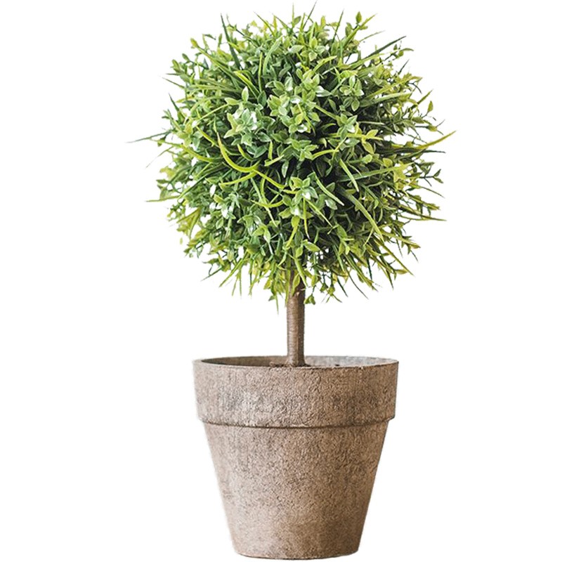 掬涵 仿真树球盆景 咖盆 绿植盆栽 花球草球桌面餐桌装饰品