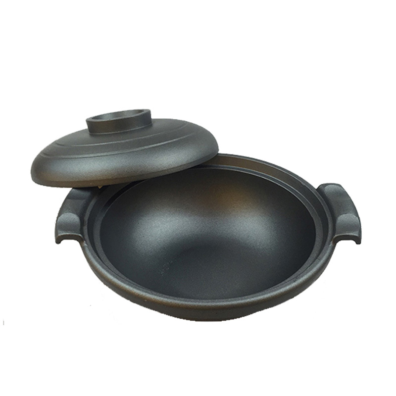 日式压铸双耳不粘铝合金深煲仔炉酒店家用商用干锅啫啫小火锅焖锅