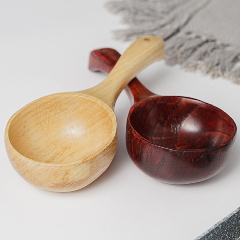 水勺整木手柄网红吃播水瓢实木量勺大号桑拿大叶樟木水舀厨具米勺