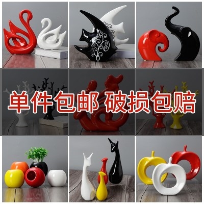 卧室室内置物架电视柜客厅隔L断柜上的装饰品摆件家里文艺白色摆