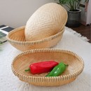竹雕 手工竹编簸箕竹篮子竹制品沥水篮子蔬菜收纳筐家用竹筐竹编